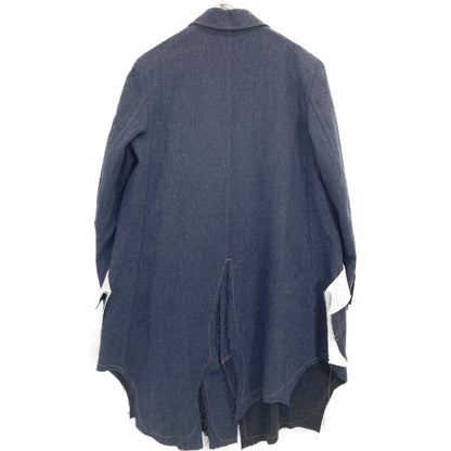 sulvam サルバム SS-C05-400 WOOL-DENIM LONG COAT ｶｯﾄｵﾌﾃﾞｻﾞｲﾝ コート S