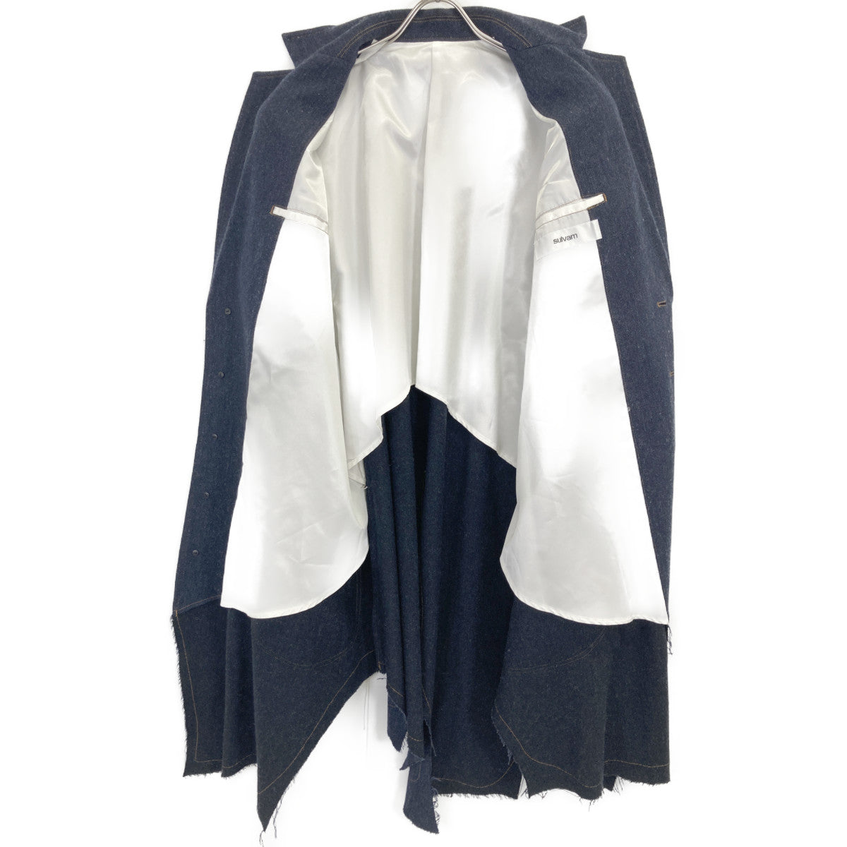 sulvam サルバム SS-C05-400 WOOL-DENIM LONG COAT ｶｯﾄｵﾌﾃﾞｻﾞｲﾝ コート S