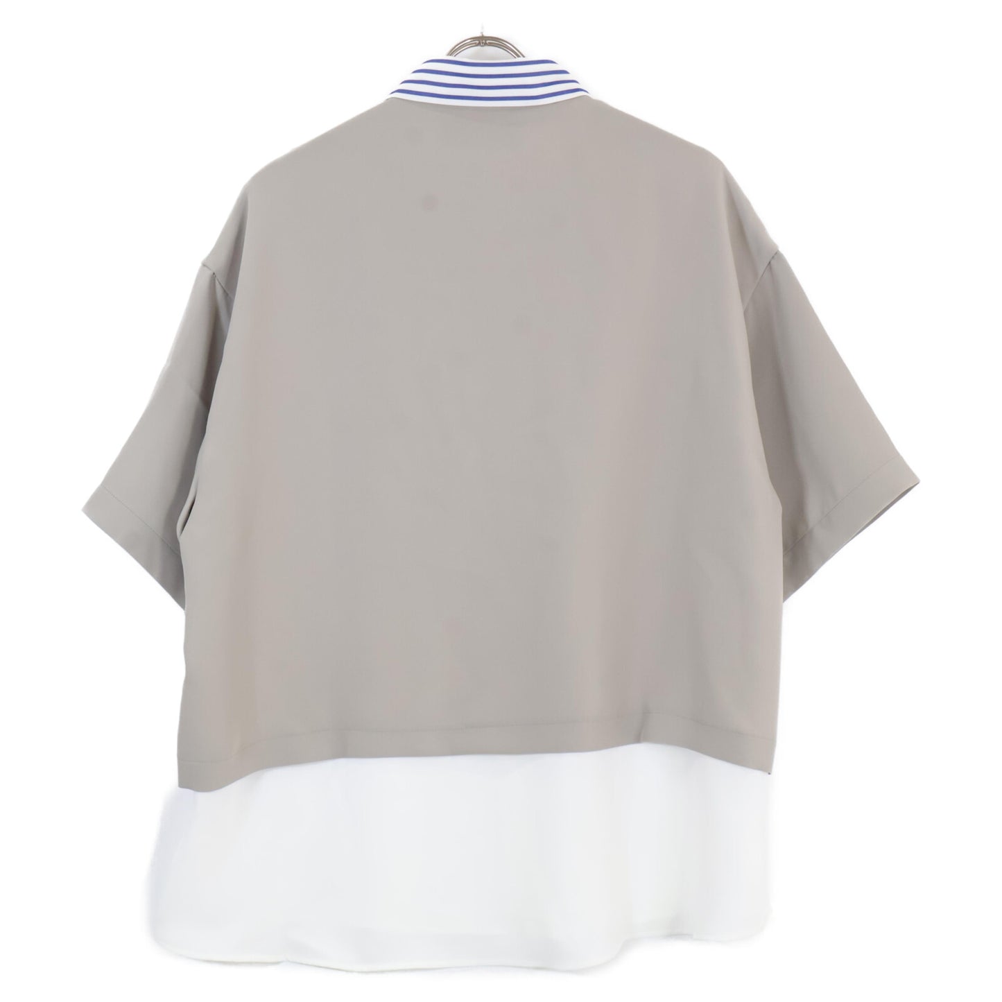 CULLNI クルニ 23SS 23ｰSSｰ037B ﾎﾜｲﾄ×ﾍﾞｰｼﾞｭ ﾚｲﾔｰﾄﾞ S/Sｼｬﾂ トップス 1