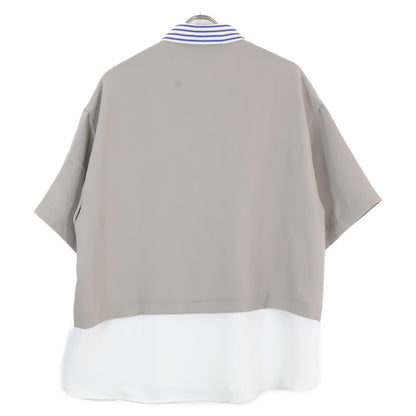 CULLNI クルニ 23SS 23ｰSSｰ037B ﾎﾜｲﾄ×ﾍﾞｰｼﾞｭ ﾚｲﾔｰﾄﾞ S/Sｼｬﾂ トップス 1