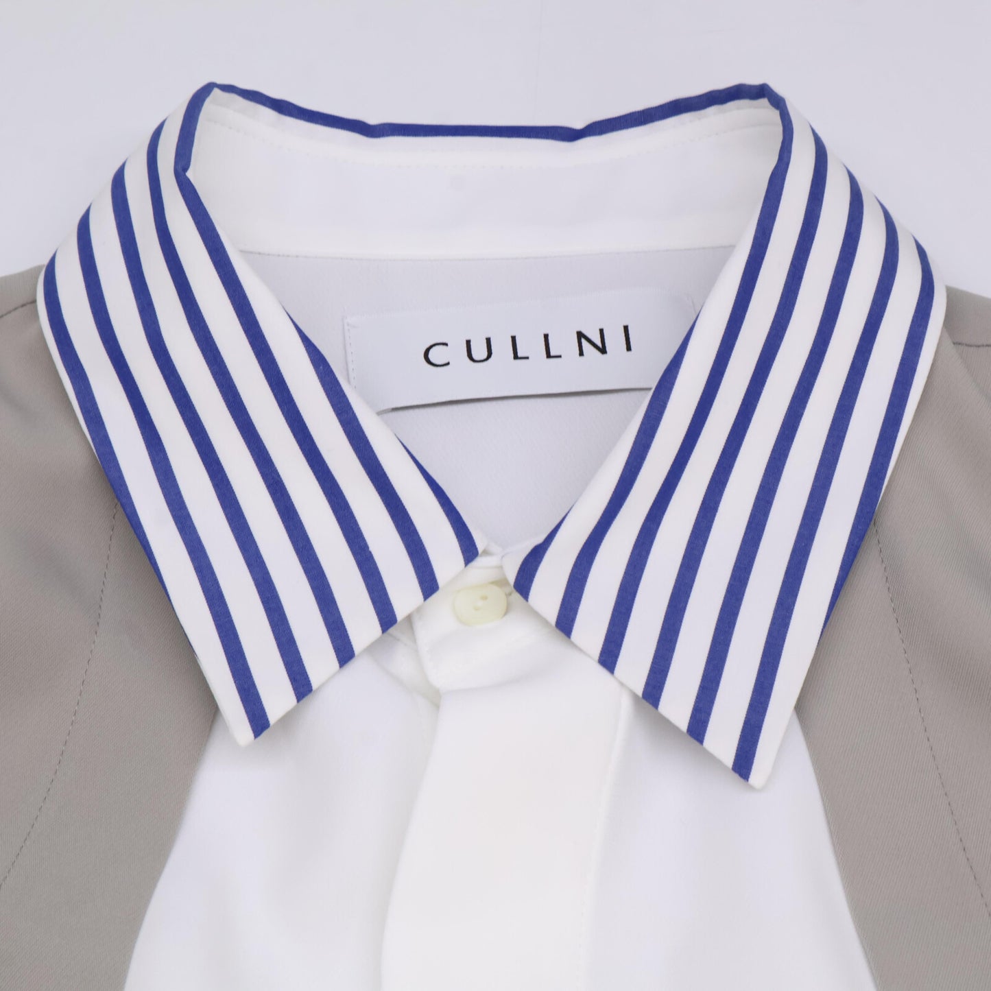 CULLNI クルニ 23SS 23ｰSSｰ037B ﾎﾜｲﾄ×ﾍﾞｰｼﾞｭ ﾚｲﾔｰﾄﾞ S/Sｼｬﾂ トップス 1