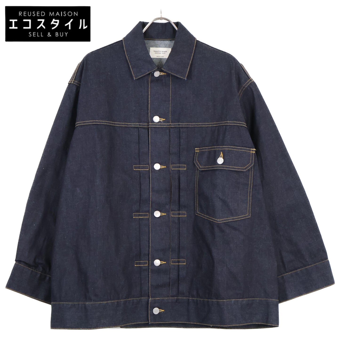 beautifulpeople ビューティフルピープル 1000102017 ｲﾝﾃﾞｨｺﾞ ｾﾙﾋﾞｯｼﾞﾃﾞﾆﾑ ﾋﾞｯｸﾞﾌﾞﾙｿﾞﾝ ジャケット 38