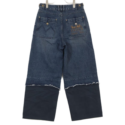 COACH コーチ 【×ﾏｰﾃｨﾝｷﾑ】ｲﾝﾃﾞｨｺﾞ ｳｫｯｼｭﾄﾞ ﾚｲﾔｰﾄﾞ ﾃﾞﾆﾑﾊﾟﾝﾂ ボトムス Ｓ