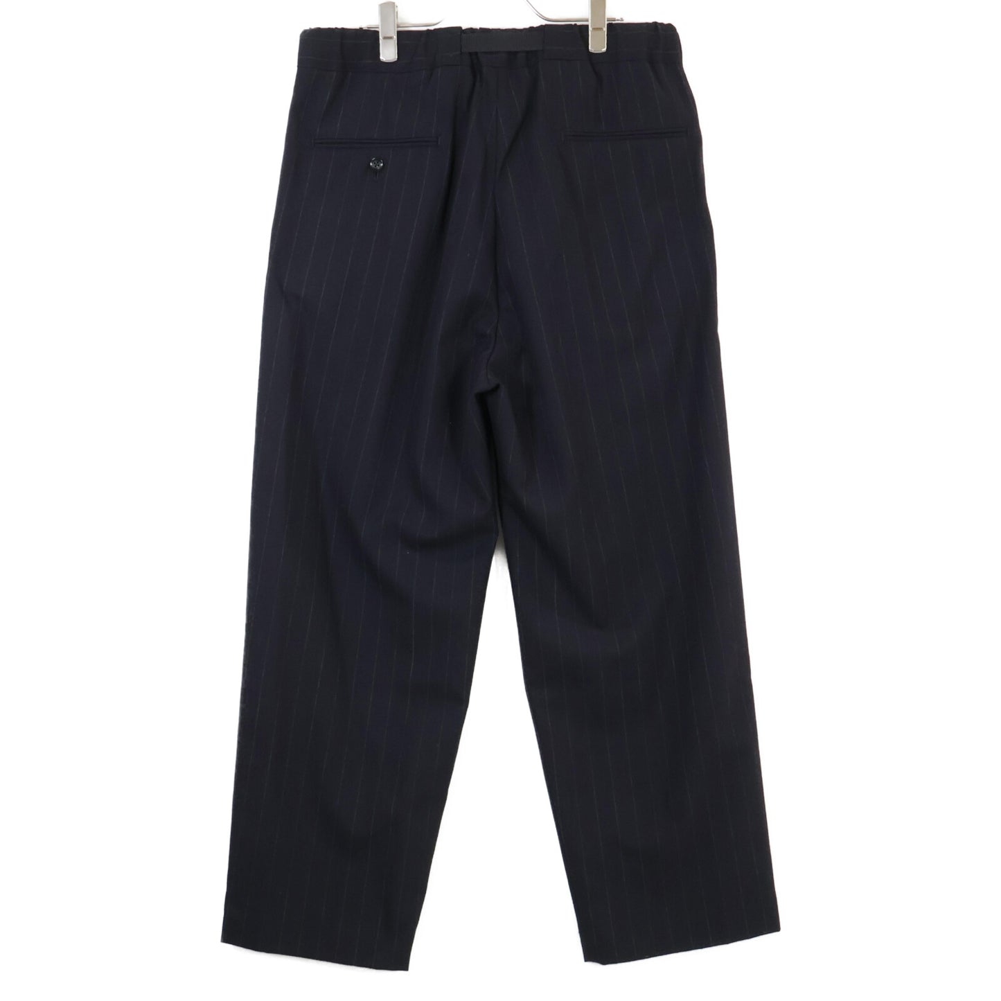 ウジョー 【STUDIOUS別注】M762-P58-151 ﾌﾞﾗｯｸ ｽﾄﾗｲﾌﾟ ﾍﾞﾙﾃｯﾄﾞﾜｲﾄﾞﾊﾟﾝﾂ ボトムス 2