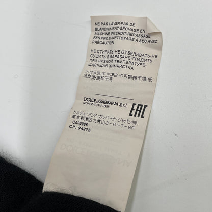 DOLCE&GABBANA ドルチェアンドガッバーナ ﾌﾞﾗｯｸ ｶｼﾐﾔ ｼﾙｸ混 ﾛﾝｸﾞｽﾘｰﾌﾞ ﾚｰｽｶｰﾃﾞｨｶﾞﾝ トップス 40