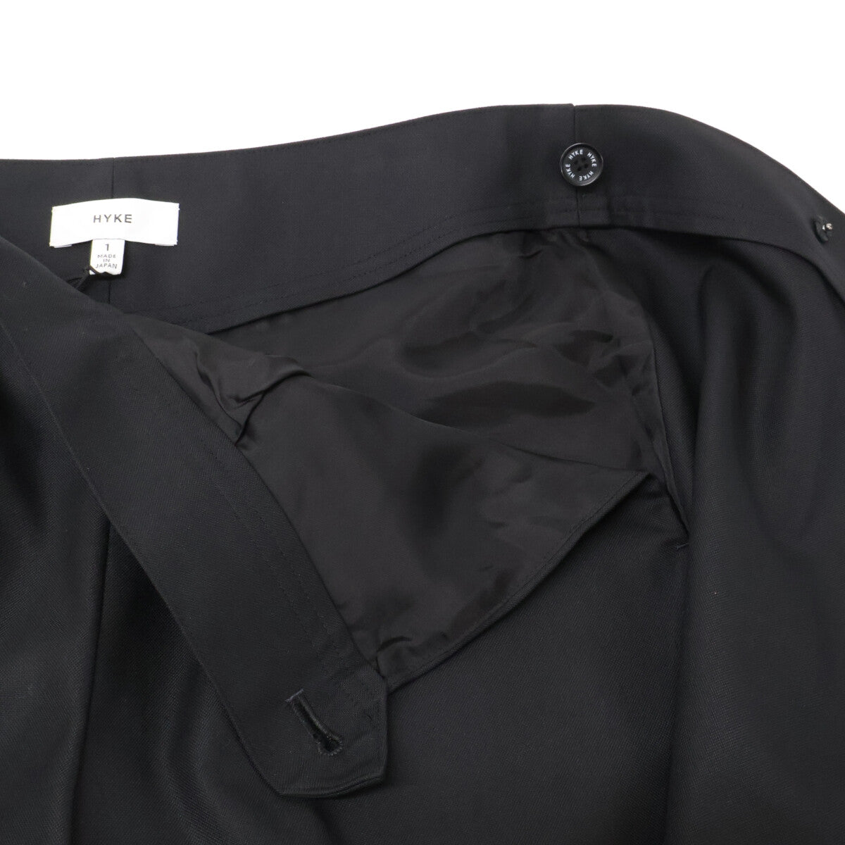 HYKE ハイク 新品同様 181-13123 ウール×シルク ラップワイドパンツキュロット ボトムス 01