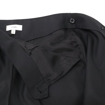 HYKE ハイク 新品同様 181-13123 ウール×シルク ラップワイドパンツキュロット ボトムス 01