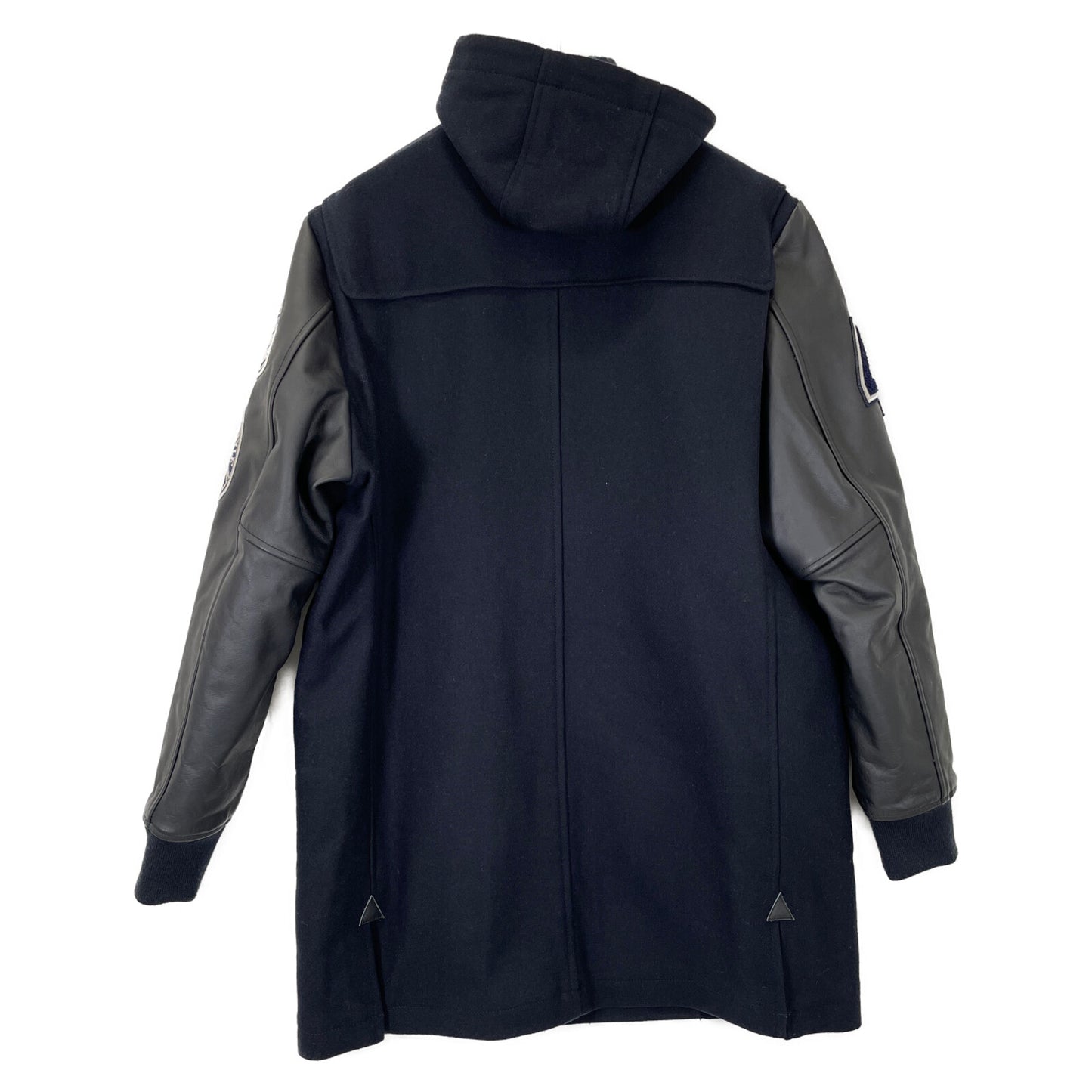 VAN JACKET ヴァンジャケット KW-86508 ネイビー レザー切替 ロングジャケット ジャケット L