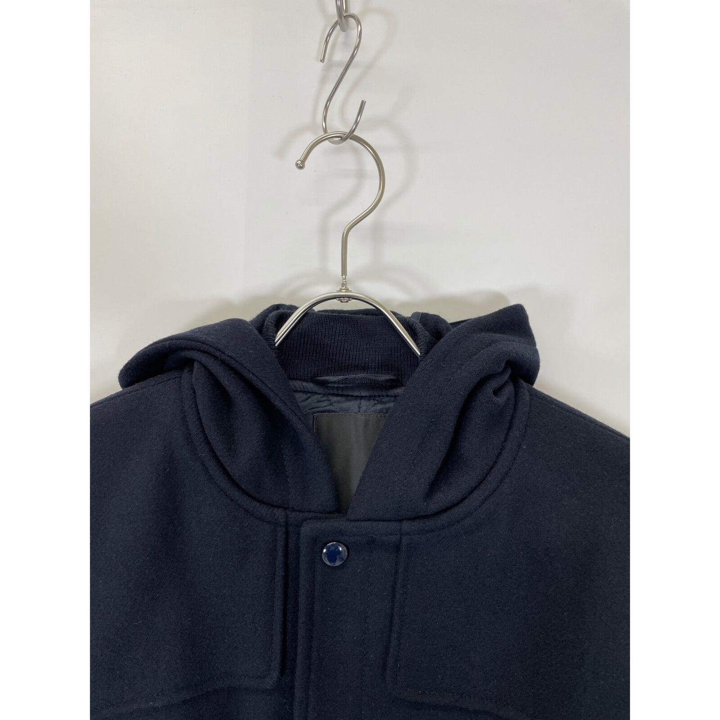 VAN JACKET ヴァンジャケット KW-86508 ネイビー レザー切替 ロングジャケット ジャケット L