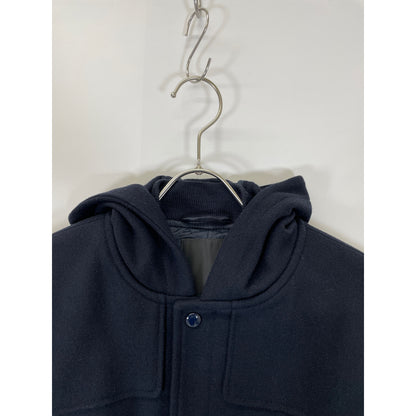 VAN JACKET ヴァンジャケット KW-86508 ネイビー レザー切替 ロングジャケット ジャケット L