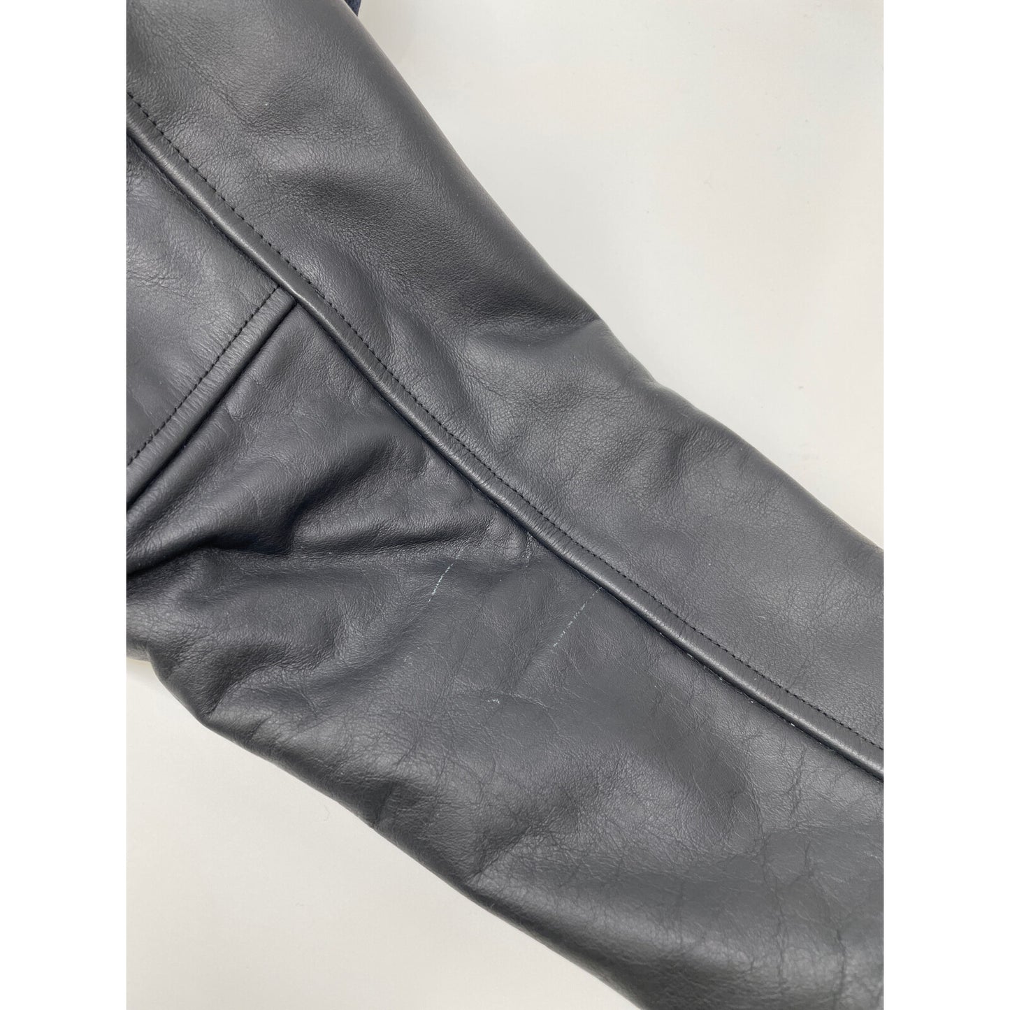 VAN JACKET ヴァンジャケット KW-86508 ネイビー レザー切替 ロングジャケット ジャケット L