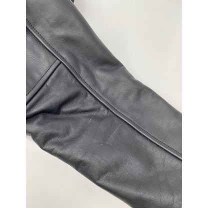 VAN JACKET ヴァンジャケット KW-86508 ネイビー レザー切替 ロングジャケット ジャケット L