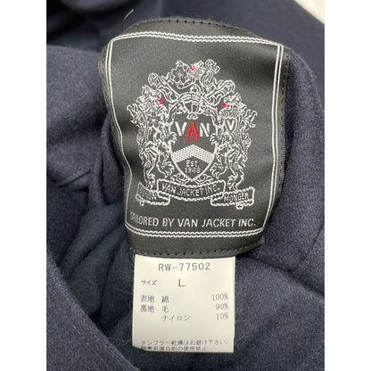 VAN JACKET ヴァンジャケット RW-77502 ベージュ×ネイビー リバーシブル ステンカラーコート コート L