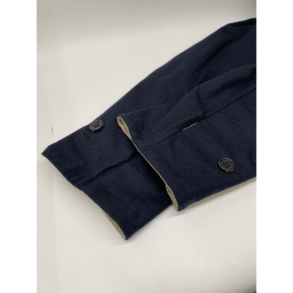 VAN JACKET ヴァンジャケット RW-77502 ベージュ×ネイビー リバーシブル ステンカラーコート コート L