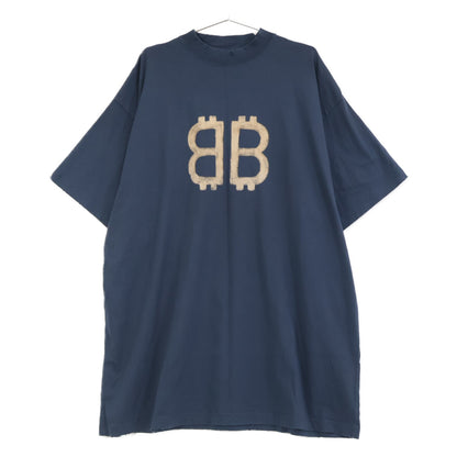 BALENCIAGA バレンシアガ 739028 ﾈｲﾋﾞｰ 24年製 BBﾛｺﾞ ｵｰﾊﾞｰｻｲｽﾞ Tｼｬﾂ トップス 4