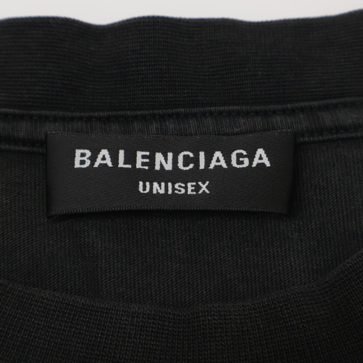 BALENCIAGA バレンシアガ 612966 ﾌﾞﾗｯｸ 21年製 ﾜﾝﾎﾟｲﾝﾄ ｸﾙｰﾈｯｸTｼｬﾂ トップス L