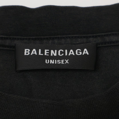 BALENCIAGA バレンシアガ 612966 ﾌﾞﾗｯｸ 21年製 ﾜﾝﾎﾟｲﾝﾄ ｸﾙｰﾈｯｸTｼｬﾂ トップス L