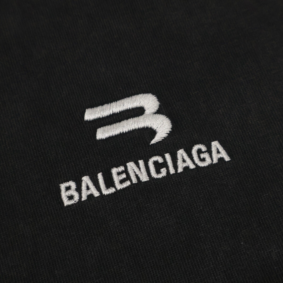 BALENCIAGA バレンシアガ 612966 ﾌﾞﾗｯｸ 21年製 ﾜﾝﾎﾟｲﾝﾄ ｸﾙｰﾈｯｸTｼｬﾂ トップス L
