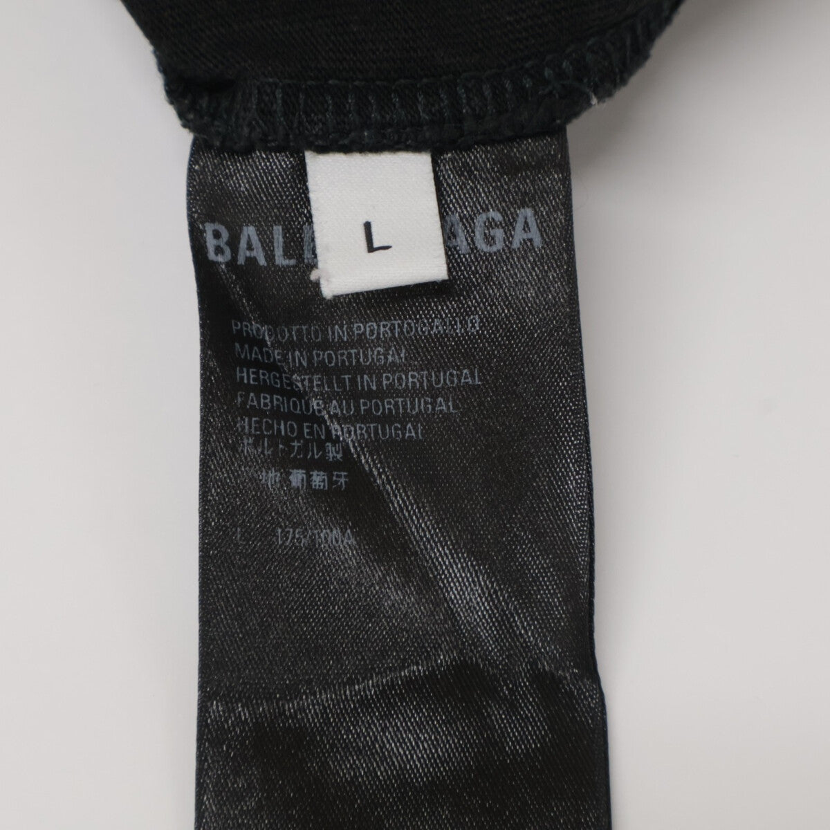 BALENCIAGA バレンシアガ 612966 ﾌﾞﾗｯｸ 21年製 ﾜﾝﾎﾟｲﾝﾄ ｸﾙｰﾈｯｸTｼｬﾂ トップス L