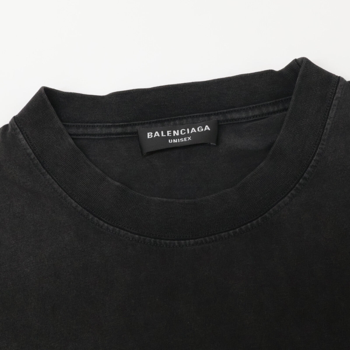 BALENCIAGA バレンシアガ 612966 ﾌﾞﾗｯｸ 21年製 ﾜﾝﾎﾟｲﾝﾄ ｸﾙｰﾈｯｸTｼｬﾂ トップス L