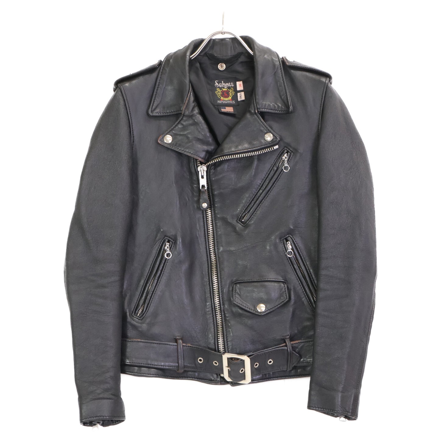 SCHOTT ショット 7823950093 ﾌﾞﾗｯｸ 217US ﾀﾞﾌﾞﾙﾗｲﾀﾞｰｽｼﾞｬｹｯﾄ ジャケット 36