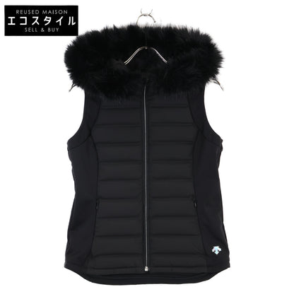 DESCENTE デサント ﾌﾞﾗｯｸ ﾅｲﾛﾝ ﾌｧｰ付き ﾀﾞｳﾝﾍﾞｽﾄ ベスト M