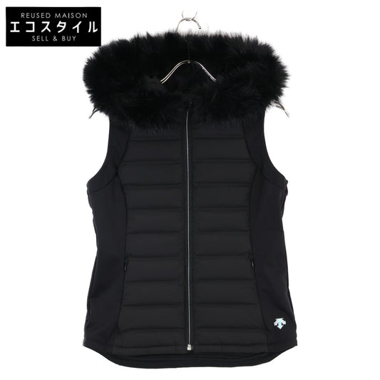 DESCENTE デサント ﾌﾞﾗｯｸ ﾅｲﾛﾝ ﾌｧｰ付き ﾀﾞｳﾝﾍﾞｽﾄ ベスト M