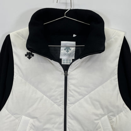 DESCENTE デサント ﾎﾜｲﾄ×ﾌﾞﾗｯｸ ﾄﾞｯｷﾝｸﾞ ﾄｯﾌﾟｽ トップス M