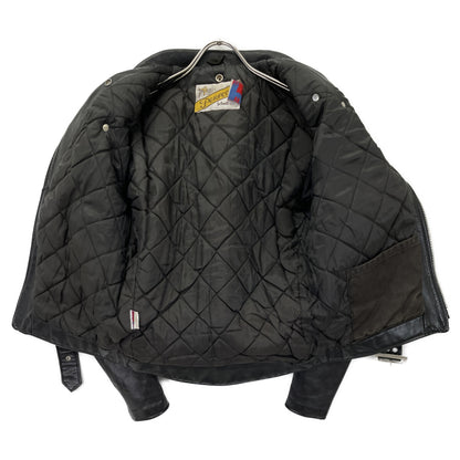 SCHOTT ショット USA製 80-90's ﾊﾞｲｶｰﾀｸﾞ後期 118 ﾌﾞﾗｯｸ ｶｳﾊｲﾄﾞ ﾀﾞﾌﾞﾙﾗｲﾀﾞｰｽｼﾞｬｹｯﾄ ジャケット 36