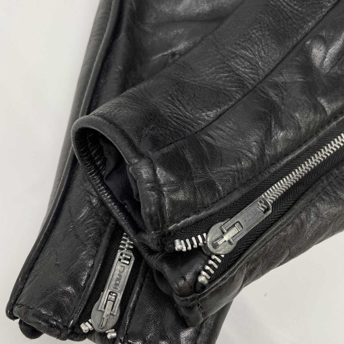 SCHOTT ショット USA製 80-90's ﾊﾞｲｶｰﾀｸﾞ後期 118 ﾌﾞﾗｯｸ ｶｳﾊｲﾄﾞ ﾀﾞﾌﾞﾙﾗｲﾀﾞｰｽｼﾞｬｹｯﾄ ジャケット 36