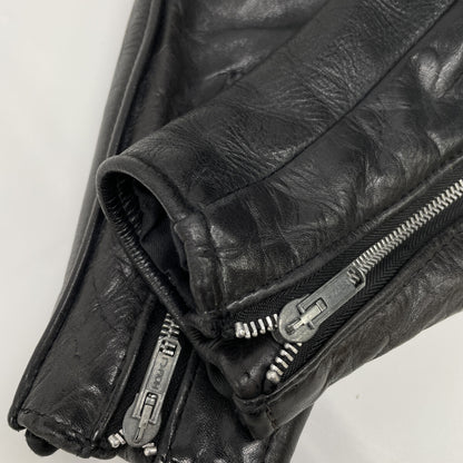 SCHOTT ショット USA製 80-90's ﾊﾞｲｶｰﾀｸﾞ後期 118 ﾌﾞﾗｯｸ ｶｳﾊｲﾄﾞ ﾀﾞﾌﾞﾙﾗｲﾀﾞｰｽｼﾞｬｹｯﾄ ジャケット 36