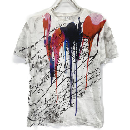 berluti ベルルッティ ﾎﾜｲﾄ×ﾚｯﾄﾞ R17JRS46JAEC ｶﾘｸﾞﾗﾌｨ ﾌﾟﾘﾝﾄｶｯﾄｿｰ トップス XS