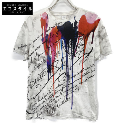 berluti ベルルッティ ﾎﾜｲﾄ×ﾚｯﾄﾞ R17JRS46JAEC ｶﾘｸﾞﾗﾌｨ ﾌﾟﾘﾝﾄｶｯﾄｿｰ トップス XS