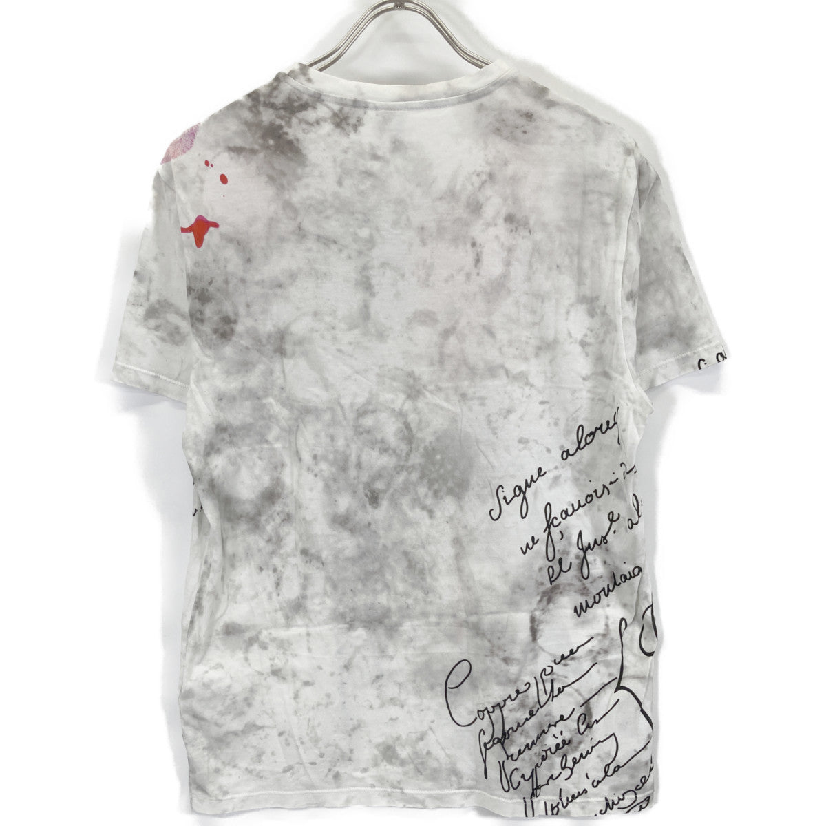 berluti ベルルッティ ﾎﾜｲﾄ×ﾚｯﾄﾞ R17JRS46JAEC ｶﾘｸﾞﾗﾌｨ ﾌﾟﾘﾝﾄｶｯﾄｿｰ トップス XS