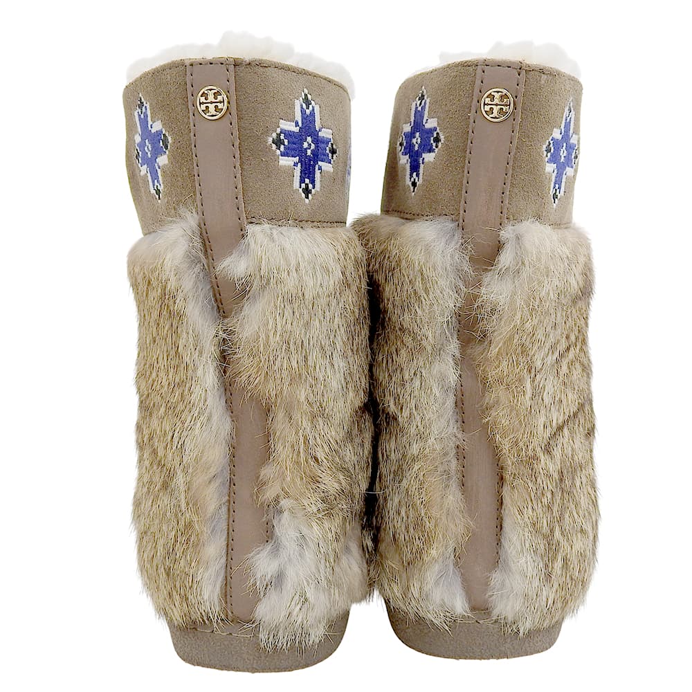 Tory Burch トリーバーチ ラビットファー ムートンブーツ シューズ メンズ ブラウン 10 シューズ 10