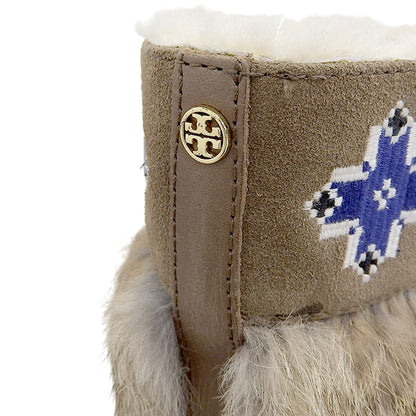 Tory Burch トリーバーチ ラビットファー ムートンブーツ シューズ メンズ ブラウン 10 シューズ 10