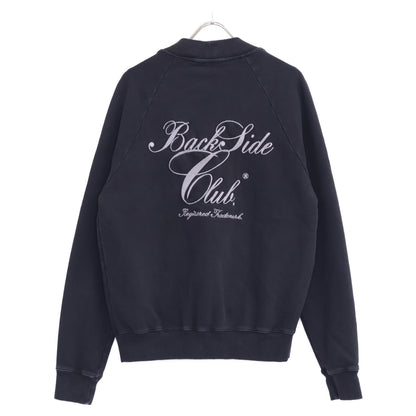 Back Side Club バックサイドクラブ 【BackSideClub】ブラック スウェットカーディガン トップス M