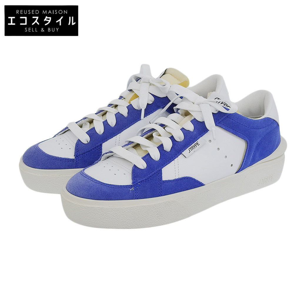 STRYPE ストライプ 新品同様 BASKET スニーカー シューズ メンズ ホワイト × ブルー 42 ST3013 シューズ 42