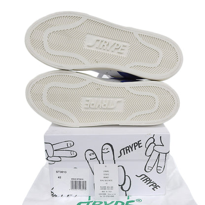 STRYPE ストライプ 新品同様 BASKET スニーカー シューズ メンズ ホワイト × ブルー 42 ST3013 シューズ 42