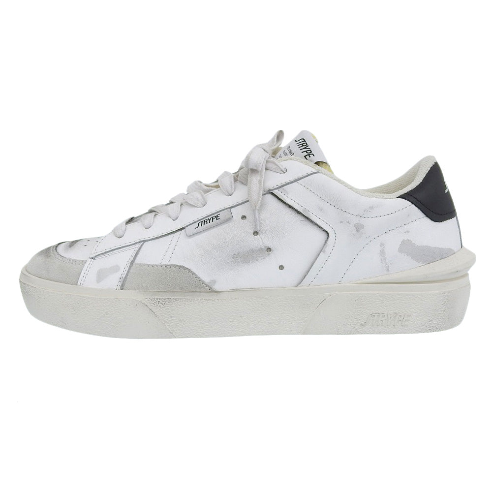 STRYPE ストライプ 新品同様 スニーカー シューズ メンズ ホワイト 42 ST6001ーNER ダメージ加工 シューズ 42