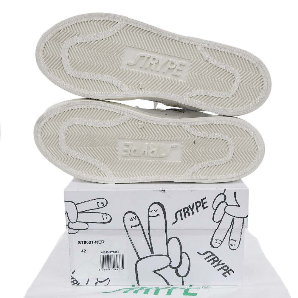 STRYPE ストライプ 新品同様 スニーカー シューズ メンズ ホワイト 42 ST6001ーNER ダメージ加工 シューズ 42