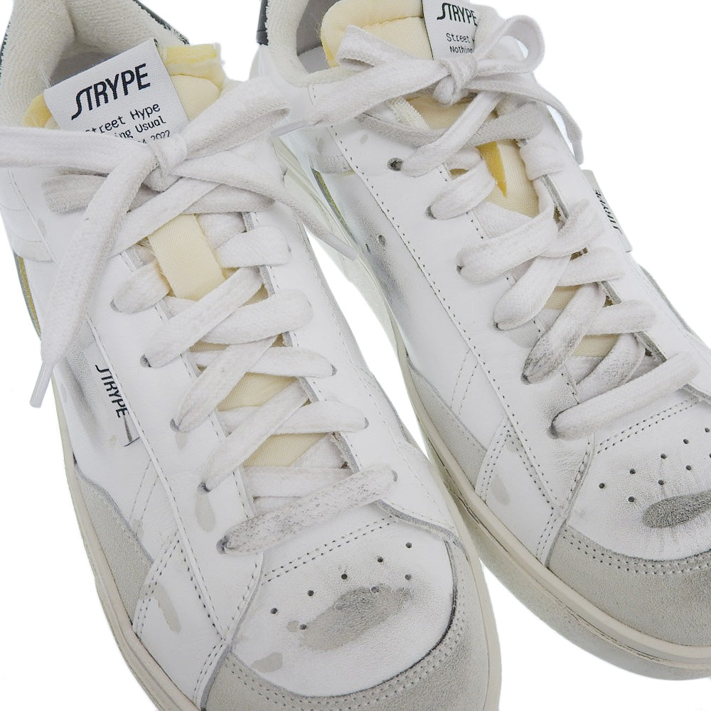 STRYPE ストライプ 新品同様 スニーカー シューズ メンズ ホワイト 42 ST6001ーNER ダメージ加工 シューズ 42