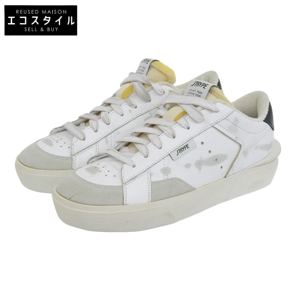 STRYPE ストライプ 新品同様 スニーカー シューズ メンズ ホワイト 41 ST6001ーNER ダメージ加工 シューズ 41