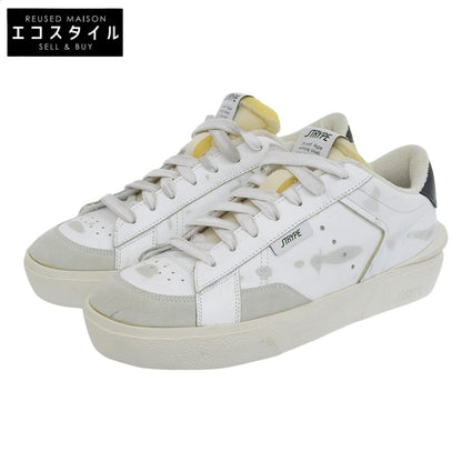 STRYPE ストライプ 新品同様 スニーカー シューズ メンズ ホワイト 41 ST6001ーNER ダメージ加工 シューズ 41
