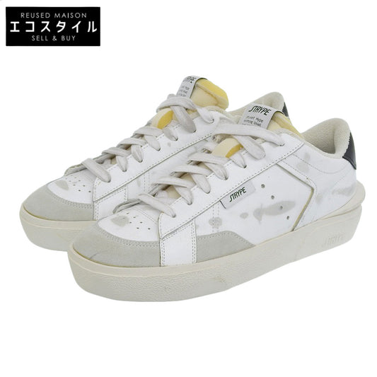 STRYPE ストライプ 新品同様 スニーカー シューズ メンズ ホワイト 41 ST6001ーNER ダメージ加工 シューズ 41