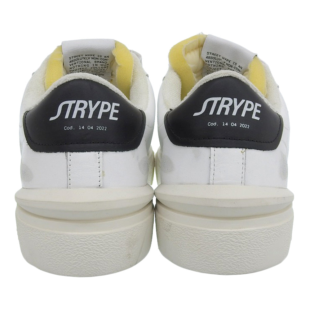 STRYPE ストライプ 新品同様 スニーカー シューズ メンズ ホワイト 41 ST6001ーNER ダメージ加工 シューズ 41