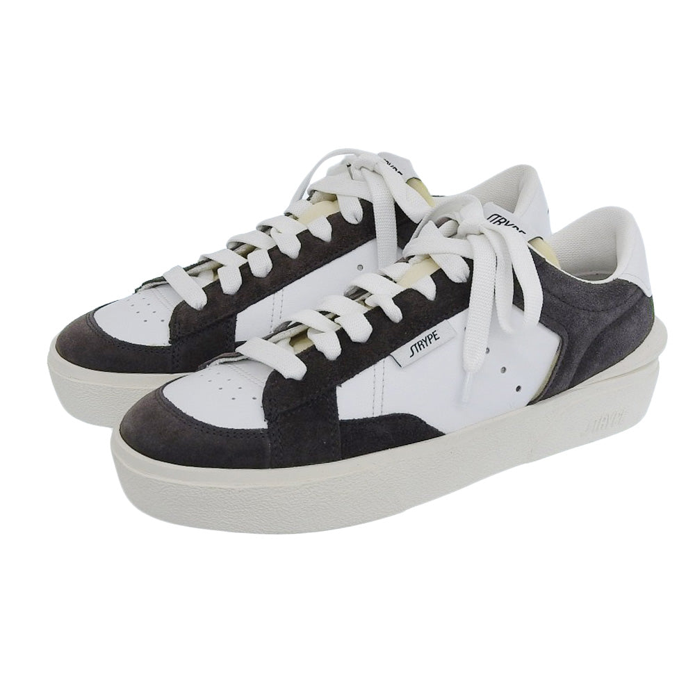 STRYPE ストライプ 新品同様 スニーカー シューズ メンズ スエード チャコールグレー × ホワイト 41 ST3011 シューズ 41
