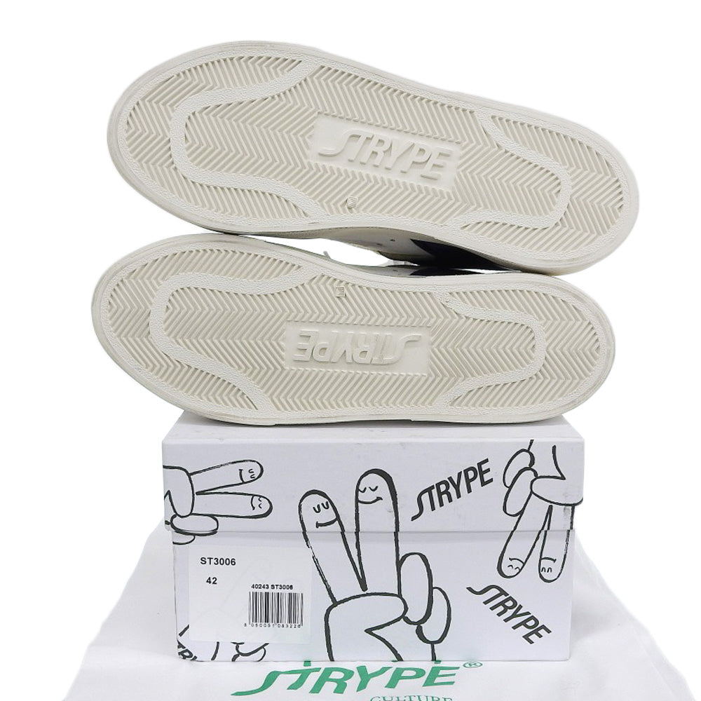 STRYPE ストライプ 新品同様 スニーカー シューズ メンズ ブルー × ホワイト 42 ST3006 ダメージ加工 シューズ 42