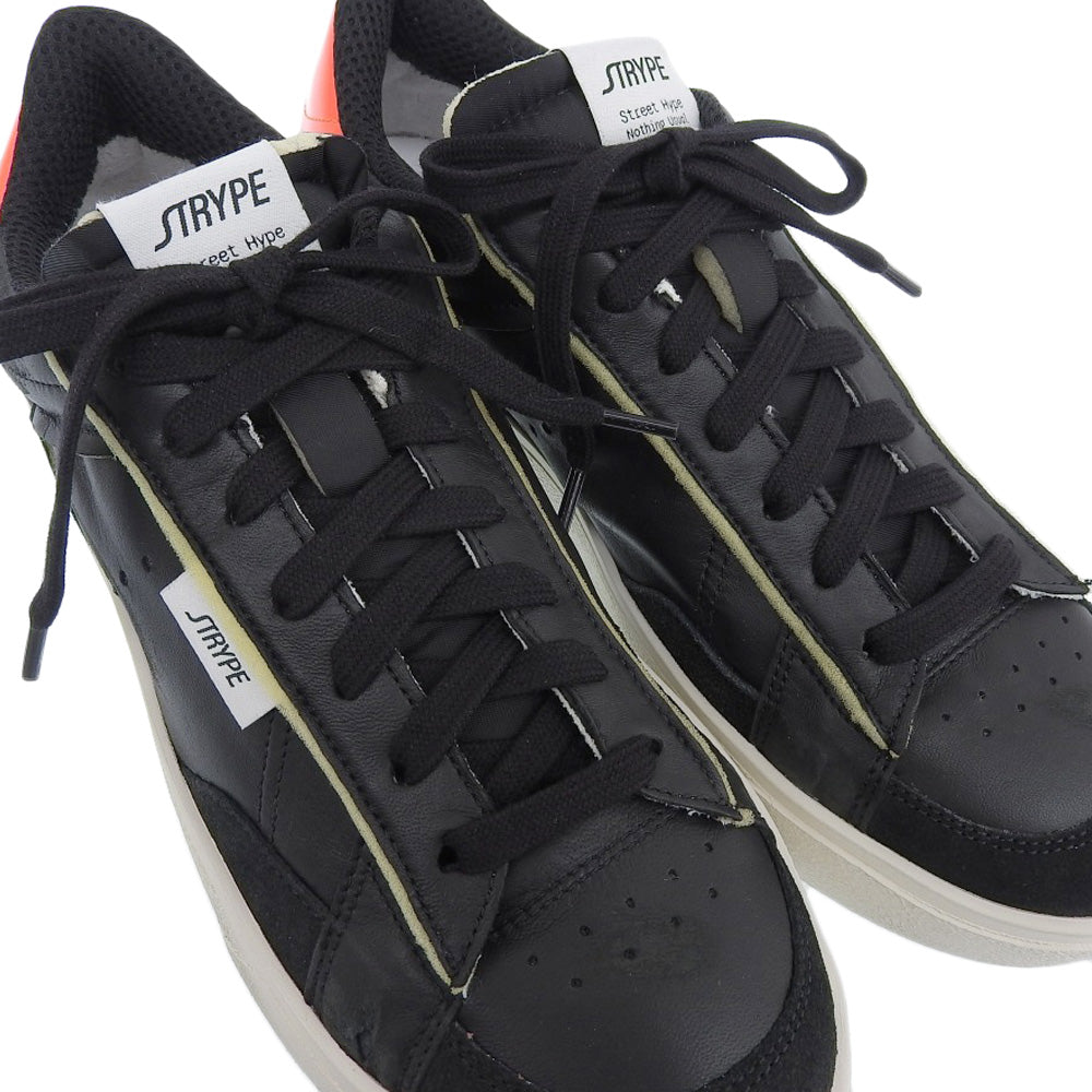 STRYPE ストライプ 新品同様 スニーカー シューズ メンズ ブラック × レッド 42 ST018ーOR ダメージ加工 シューズ 42