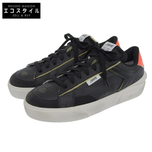 STRYPE ストライプ 新品同様 スニーカー シューズ メンズ ブラック × レッド 41 ST018ーOR ダメージ加工 シューズ 41